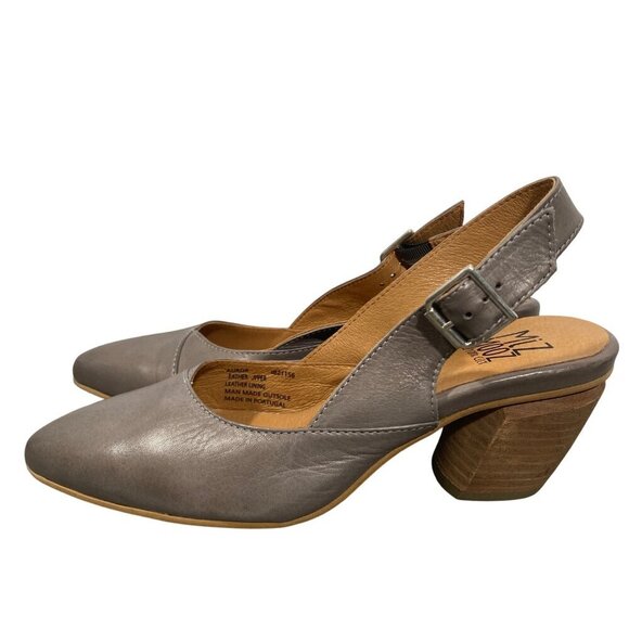 Miz Mooz Women's Aurora block stacked heel Pumps graphite gray women’s 39 - Picture 3 of 14